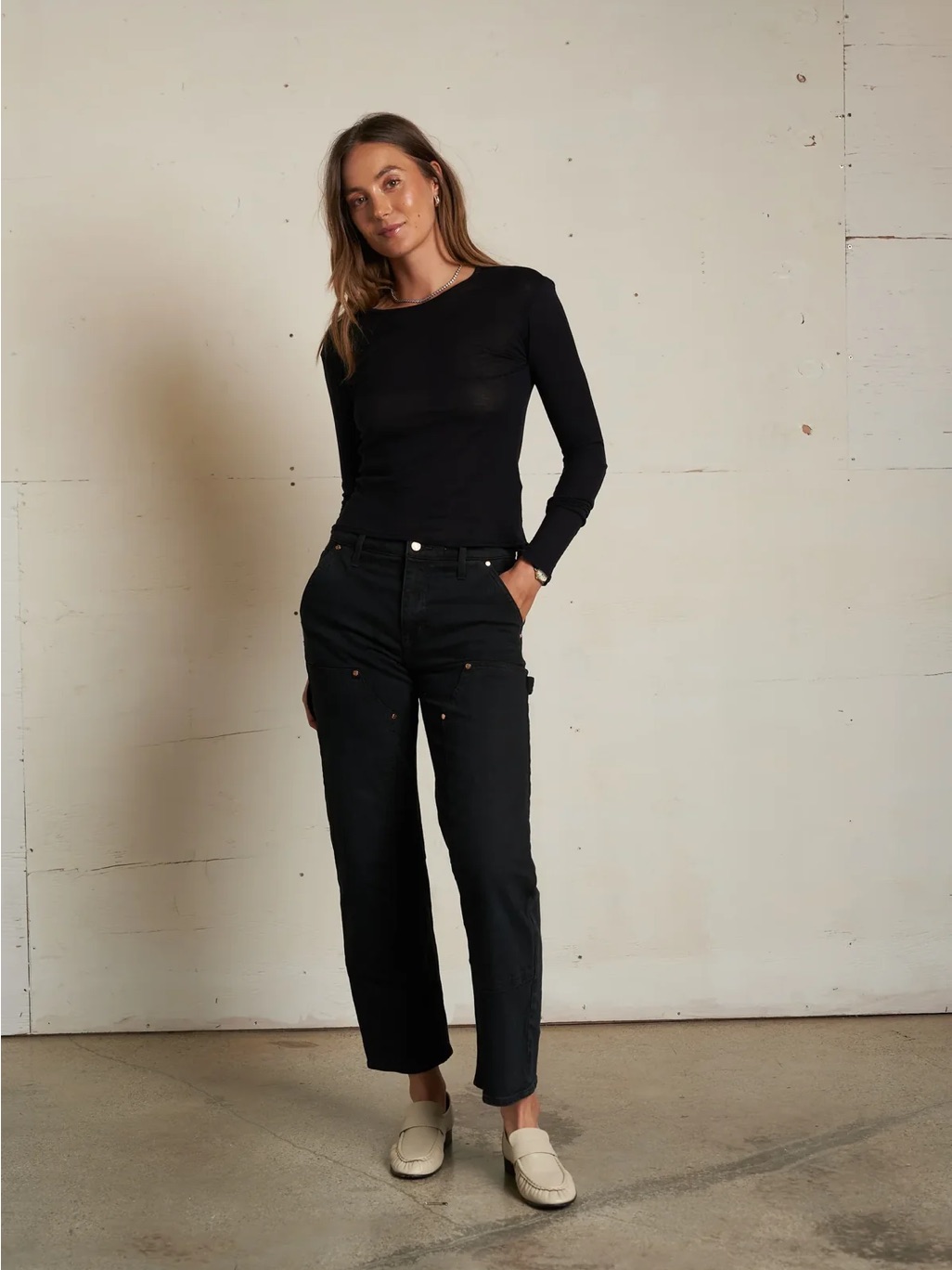 Perfect White Tee Inna Top In Black — image 2 of 3